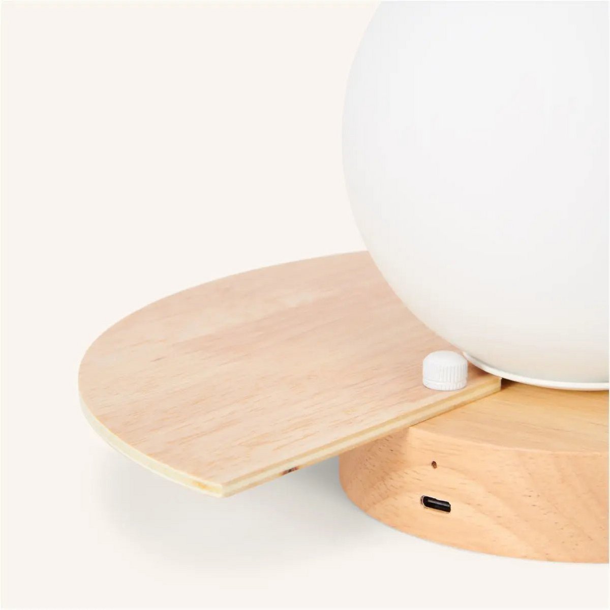 Kane lichtbruine draadloze wandlamp – oplaadbare lamp van hout en glas Tavellio - Amsterdam