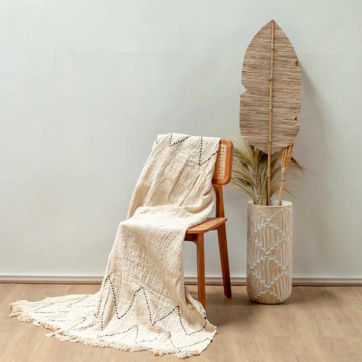 Katoenen deken | Sprei | Bedovertrek | Bankdeken 140x200 cm LINGGAH Handgeweven van katoen Soeji