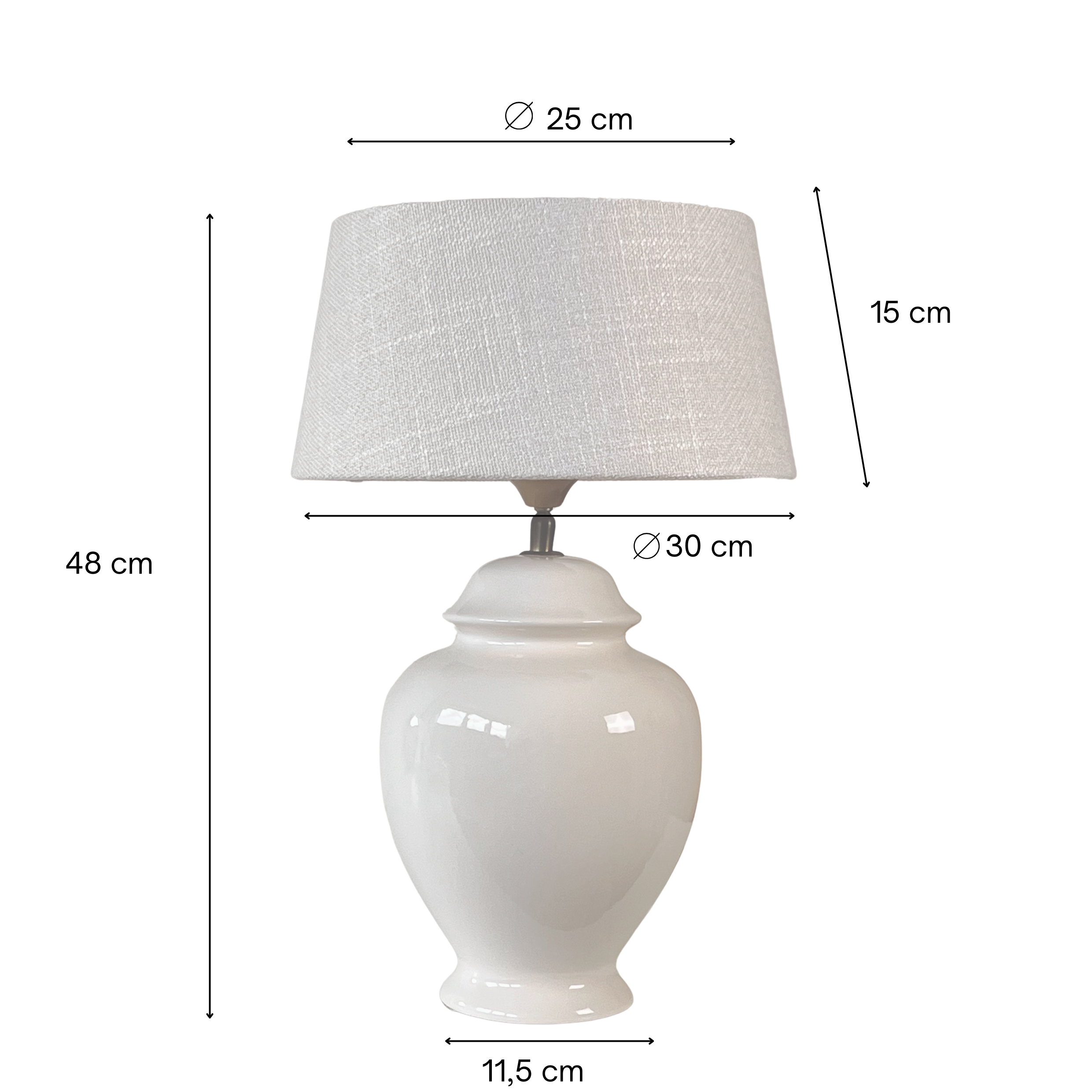 keramische tafellamp met off white kap – pre-loved Noii HOME