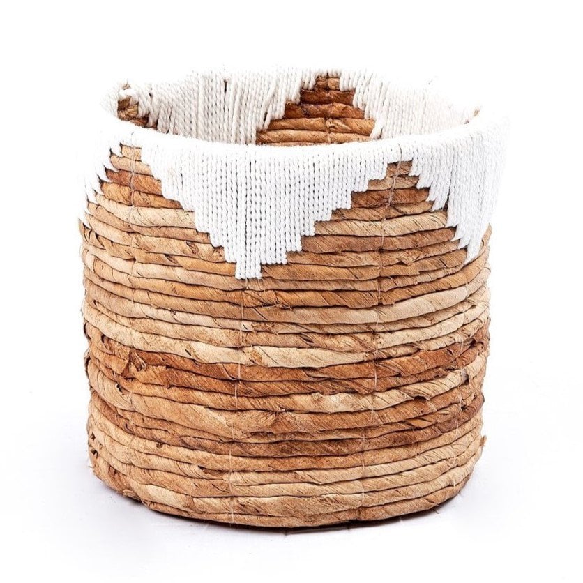 Kleine zeegrasmand MENIK | Plantenmand | Geweven Boho-mand | Plantenbak | Ronde bloemenmand | Macramé mand Soeji