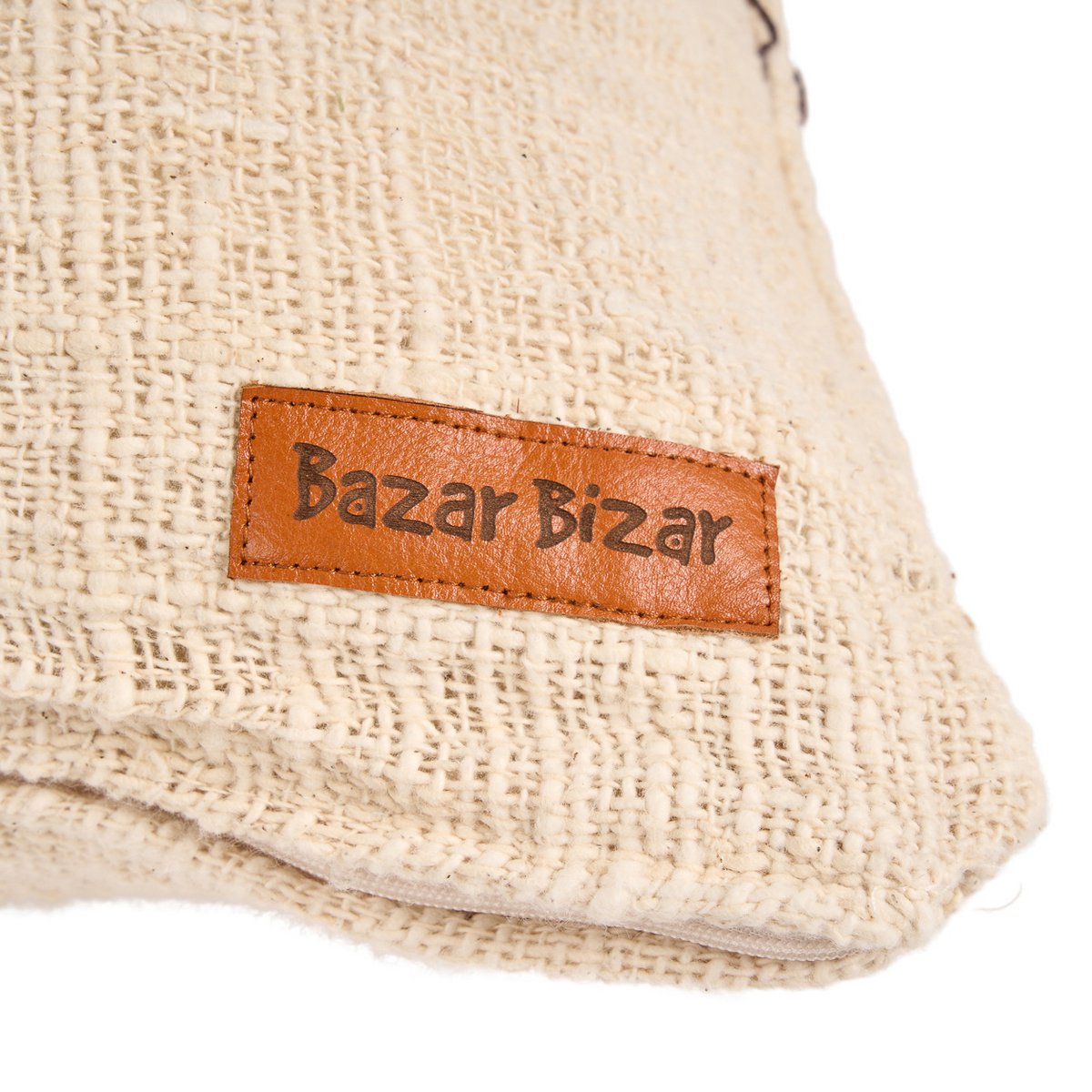 Kussenhoes met cacao-patchwork - natuurlijk bruin Bazar Bizar Living