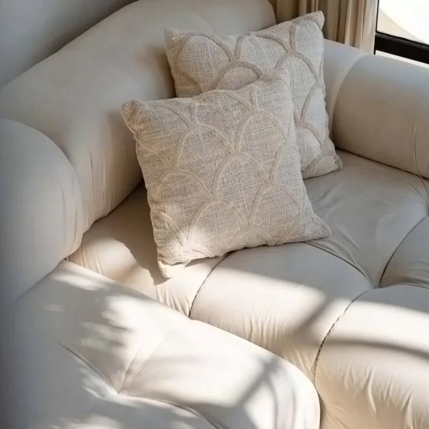 kussenhoes met geometrisch weefpatroon - beige - katoen - 50x50 Bazar Bizar Living