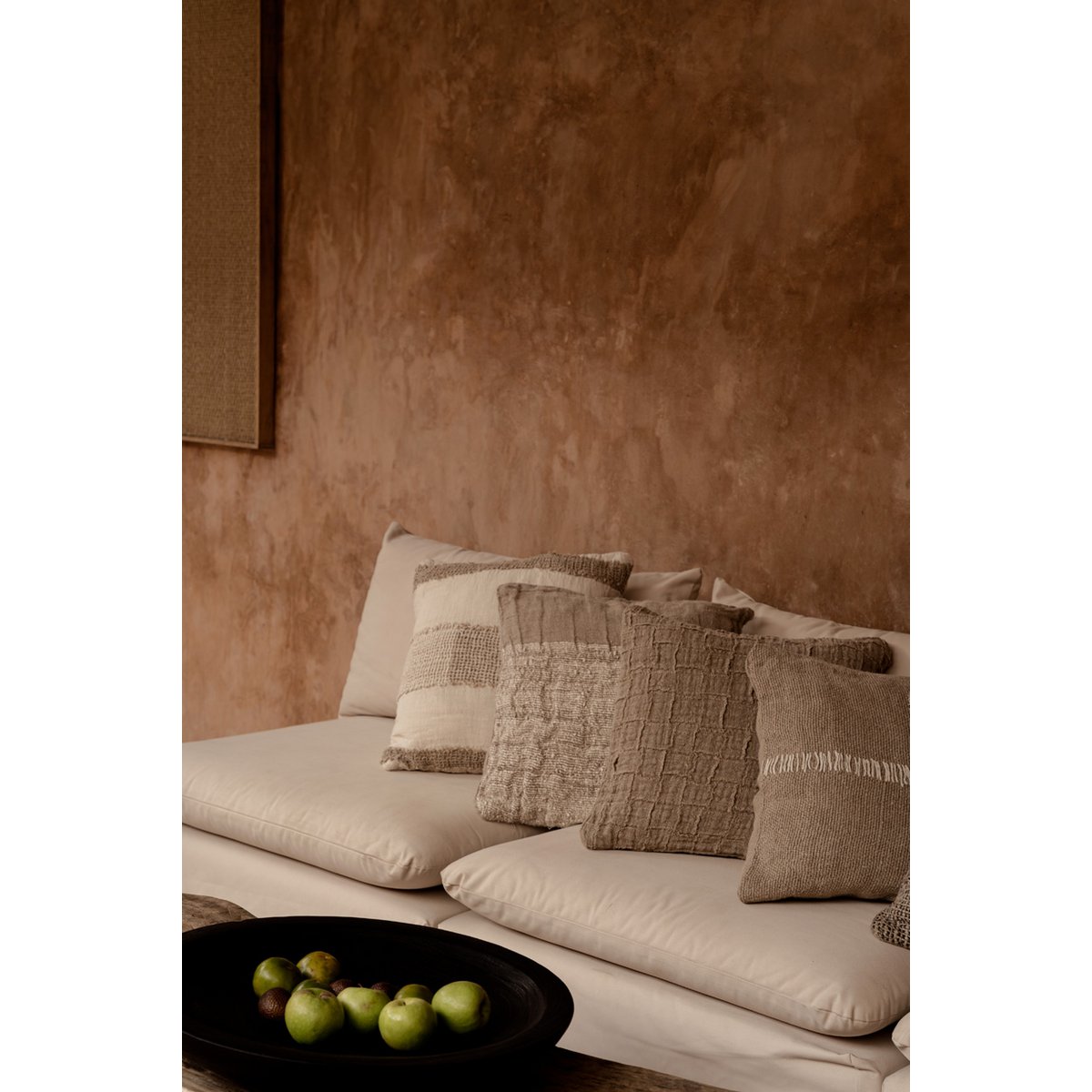 Kussenhoes met linnen draden - Wit naturel Bazar Bizar Living