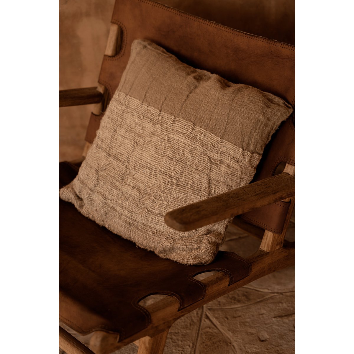 kussenhoes met linnen structuur – naturel – 50x50 – bazar bizar living Bazar Bizar Living