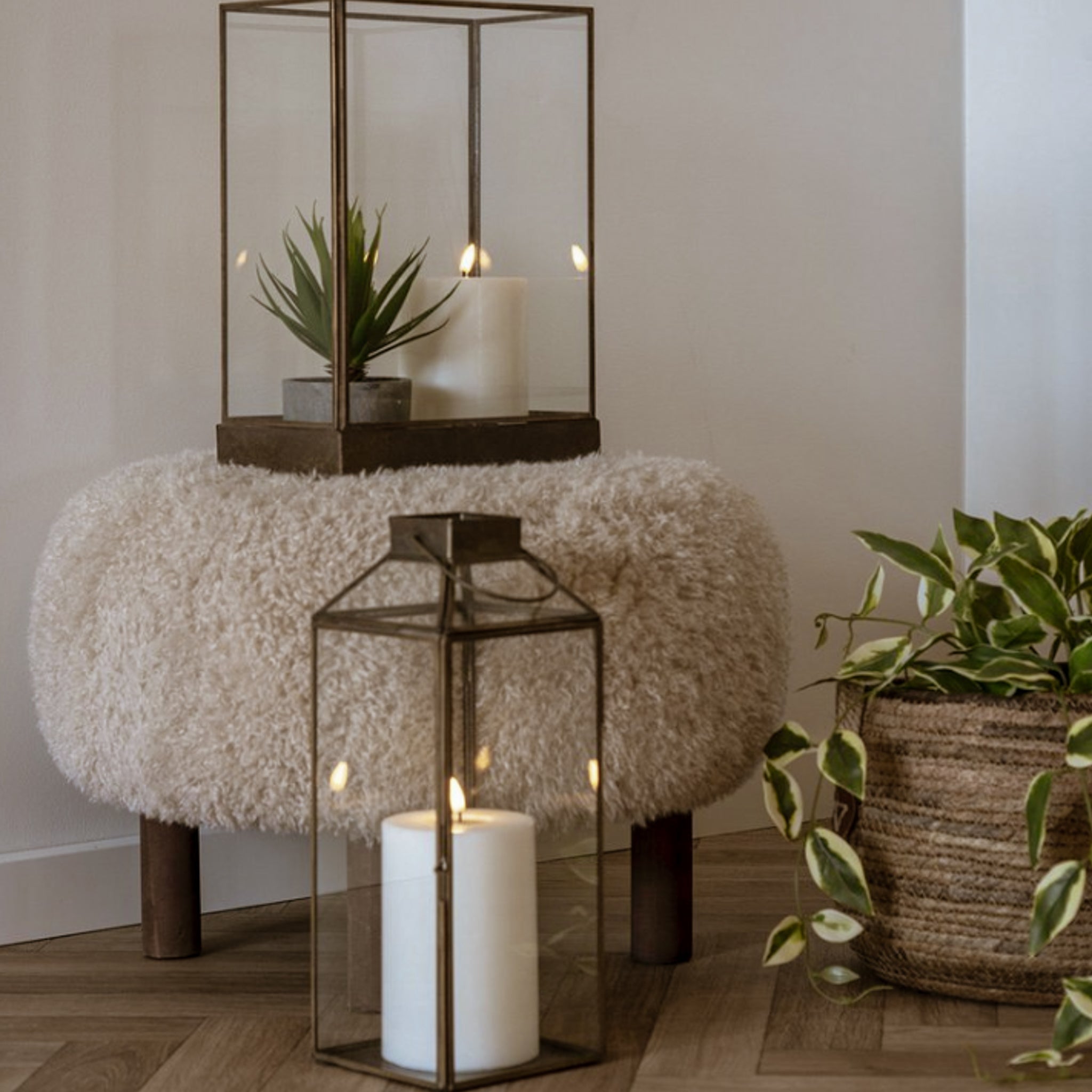 lantaarn - windlicht - antiek messing look House Nordic ApS