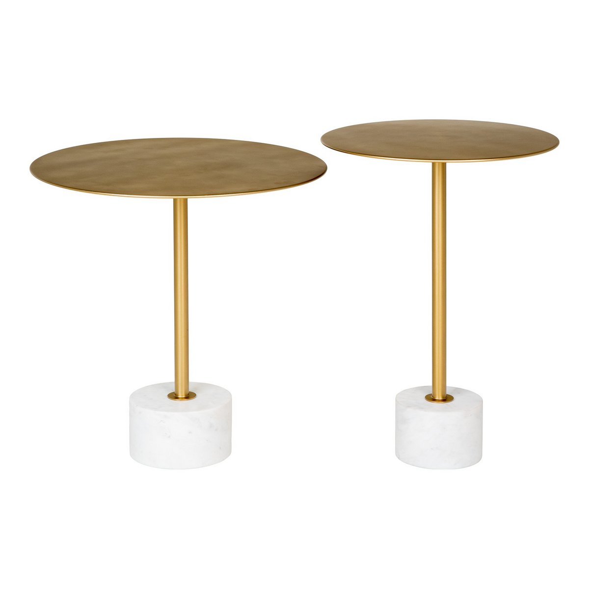 Lecco Bijzettafel - Bijzettafel in messing en marmer Ø51x52 cm House Nordic ApS