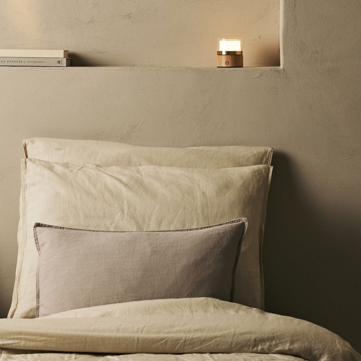 Leo Lichtbruine compacte oplaadbare lamp - hout, dimbaar licht Tavellio - Amsterdam