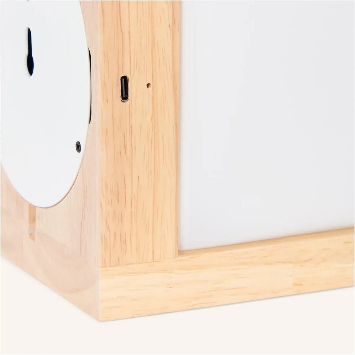 Lizzy lichtbruine vierkant oplaadbare houten wandlamp - draadloze, dimbare en stijlvolle verlichting Tavellio - Amsterdam