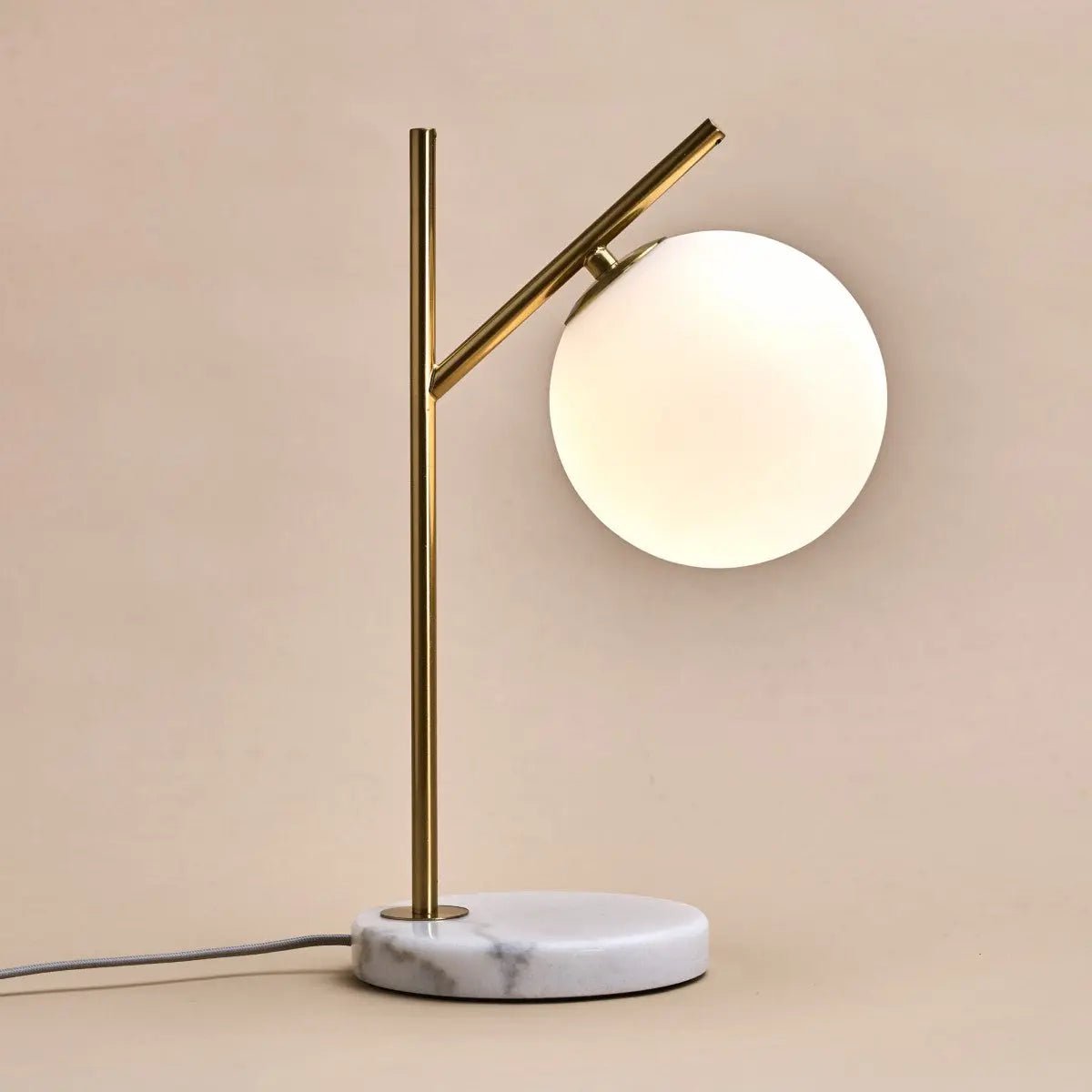 Madison Marmeren Lamp met Matglazen Bol – Elegante Tafellamp Tavellio - Amsterdam