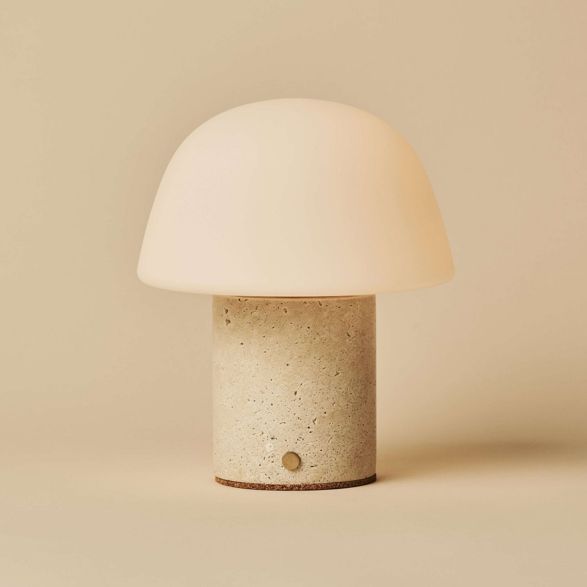 Maes Beige / Travertino Classico - Elegante travertijn oplaadbare tafellamp, tot 100 uur verlichting, stijlvol en functioneel Tavellio - Amsterdam