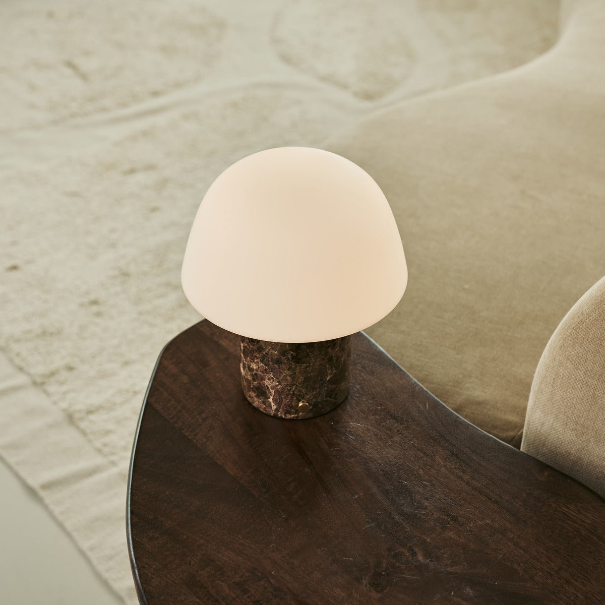 Maes Brown / Emperador Dark - Elegante marmeren oplaadbare tafellamp, tot 100 uur verlichting, stijlvol en functioneel Tavellio - Amsterdam