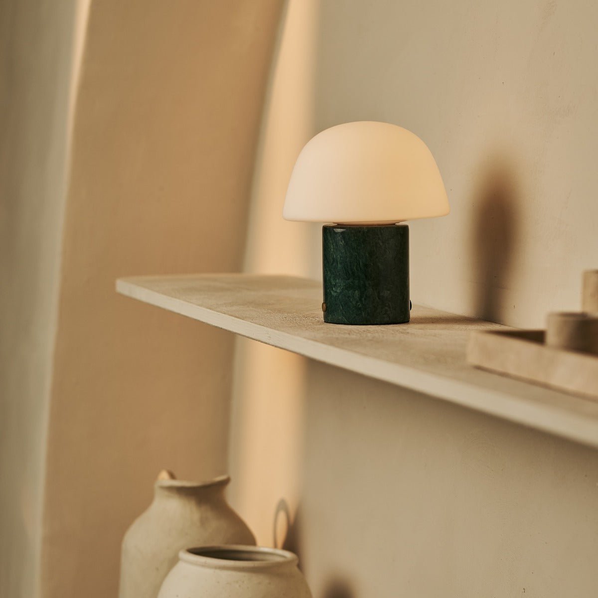 Maes Green / Verde Alpi - Elegante marmeren oplaadbare tafellamp, tot 100 uur verlichting, stijlvol en functioneel Tavellio - Amsterdam
