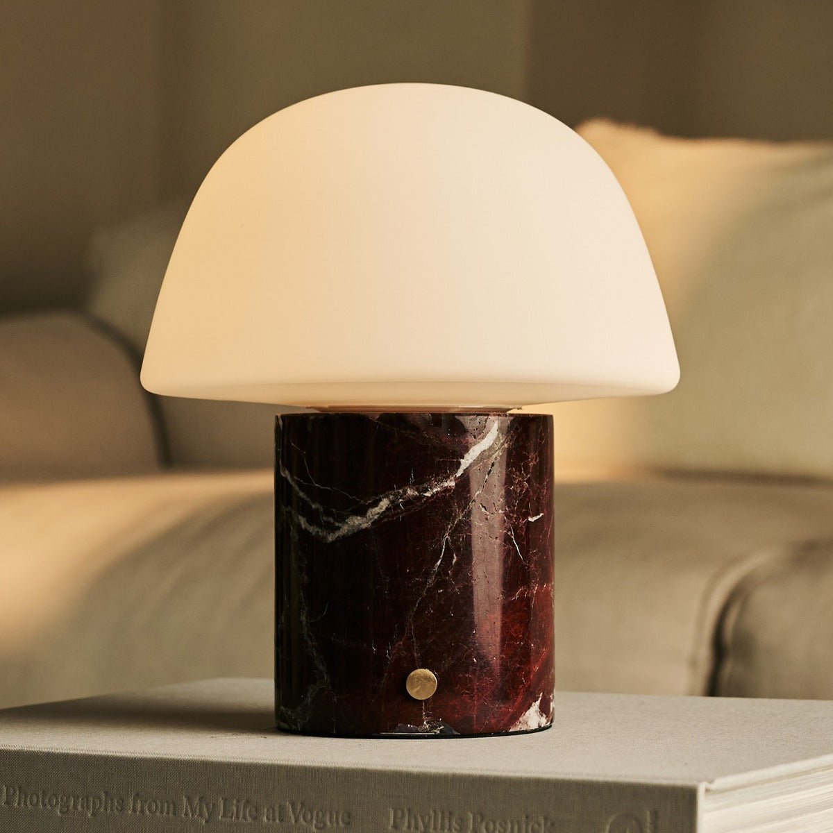 Maes Red / Rosso Levanto - Elegante marmeren oplaadbare tafellamp, tot 100 uur verlichting, stijlvol en functioneel Tavellio - Amsterdam