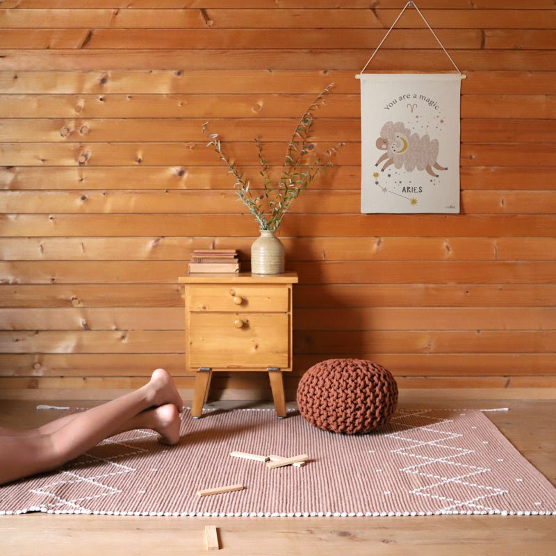 MALLORCA PINK CLAY bohemian kindertapijt Nattiot
