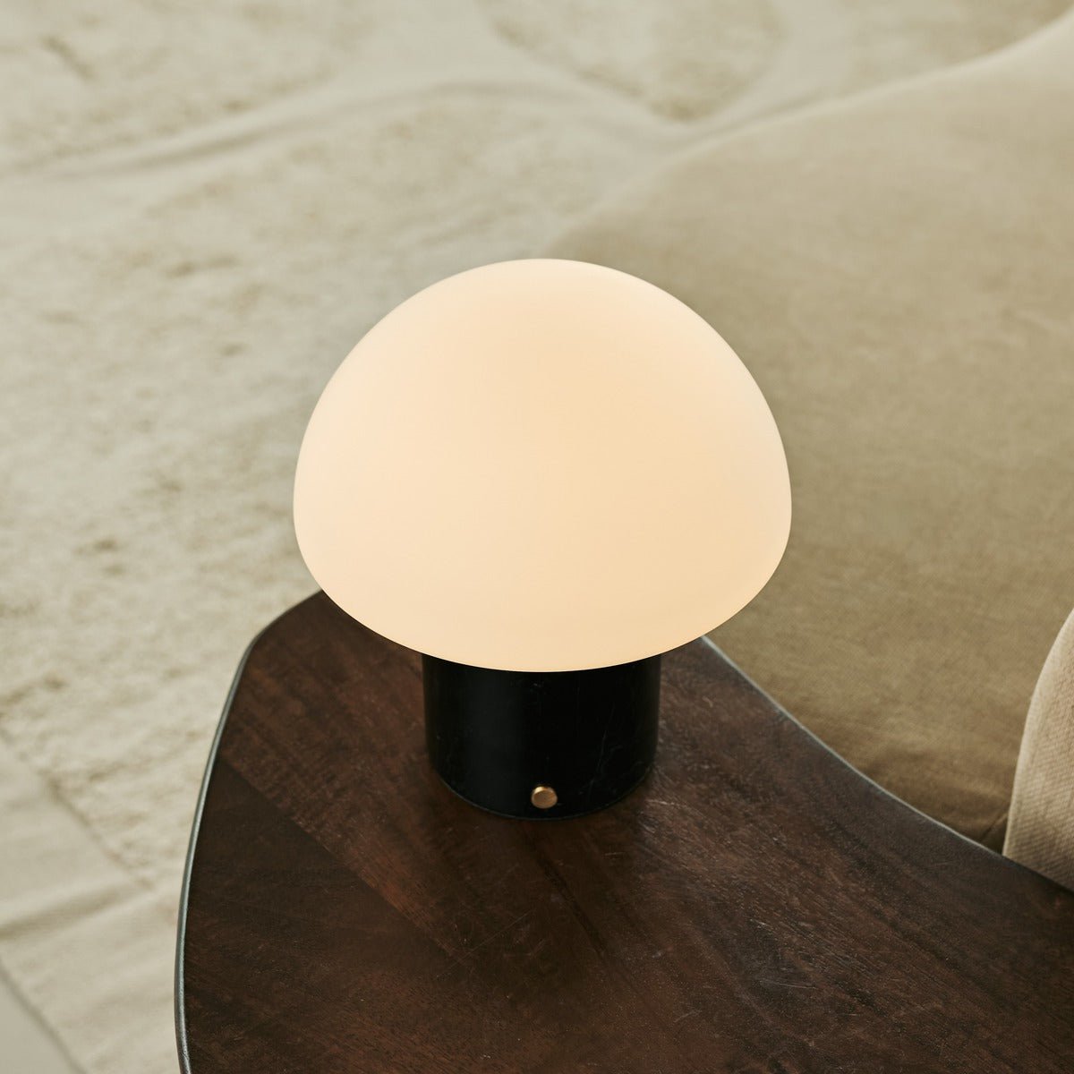 Maris Black / Nero Marquina - Klassiek oplaadbare marmeren tafellamp met 3 lichte kleuren en dimfunctie Tavellio - Amsterdam