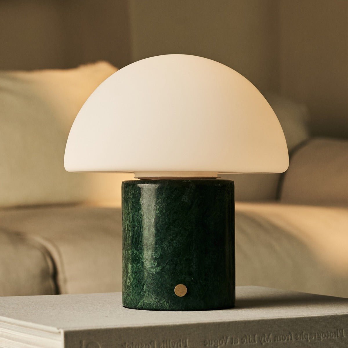 Maris Green / Verde Alpi - Classic marmeren oplaadbare tafellamp met 3 lichte kleuren en dimfunctie Tavellio - Amsterdam