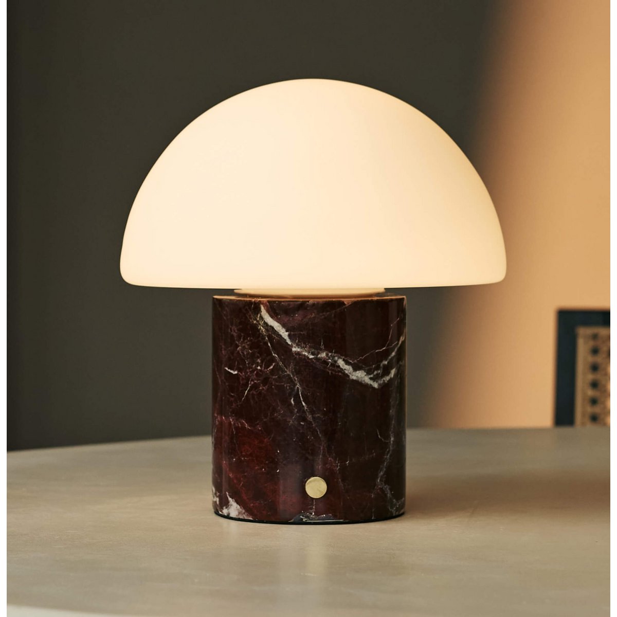 Maris Red / Rosso Levanto - Classic Marmeren oplaadbare tafellamp met 3 lichte kleuren en dimfunctie Tavellio - Amsterdam