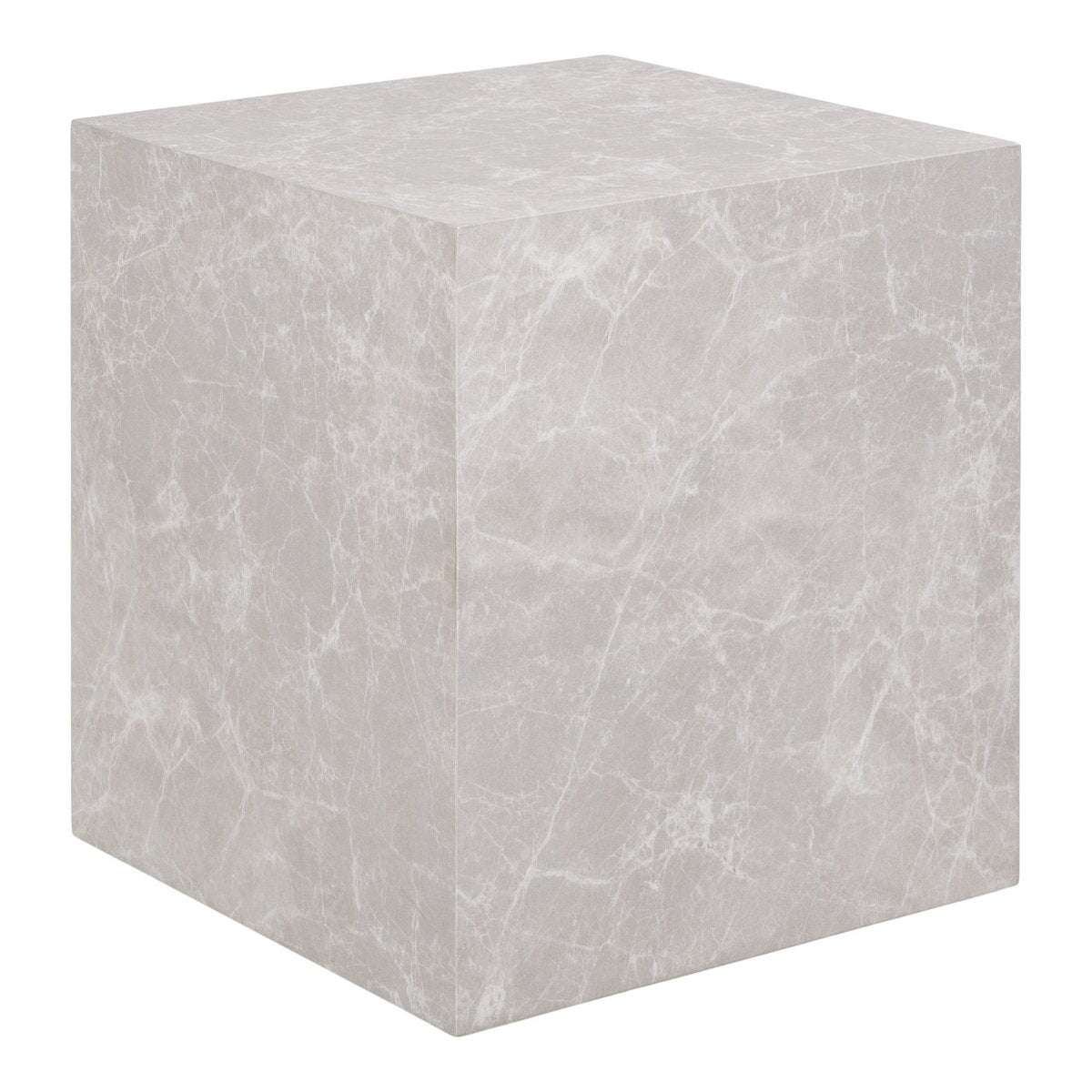 marmerlook sokkel-bijzettafel - beige 40x40x45 cm House Nordic ApS