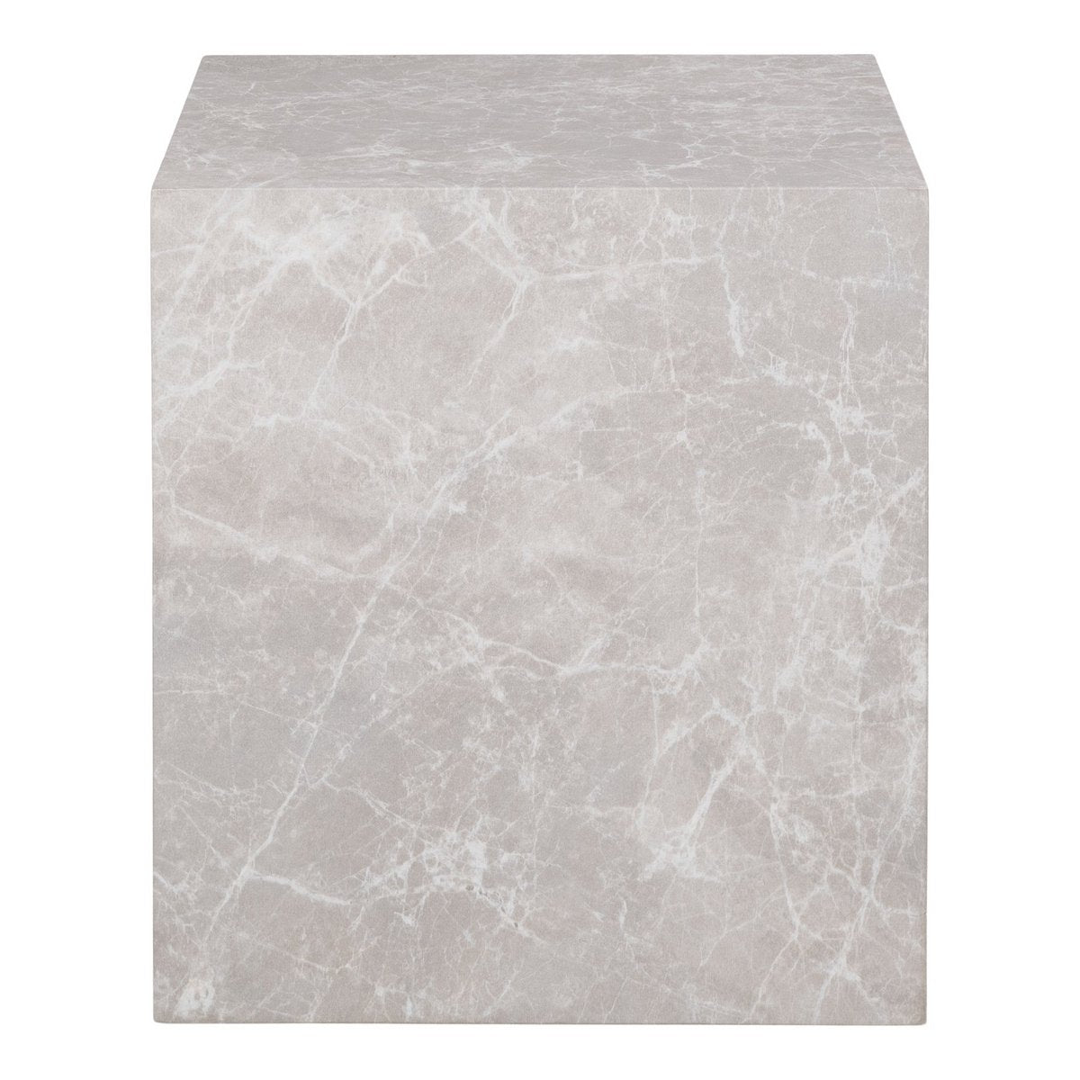 marmerlook sokkel-bijzettafel - beige 40x40x45 cm House Nordic ApS