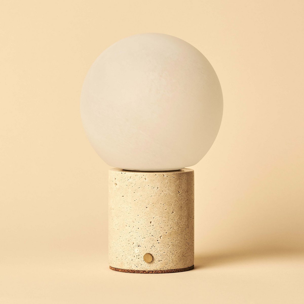 Metsu Beige / Travertino Classico - Classic Travertine Oplaadbare tafellamp met 3 lichte kleuren en dimfunctie Tavellio - Amsterdam