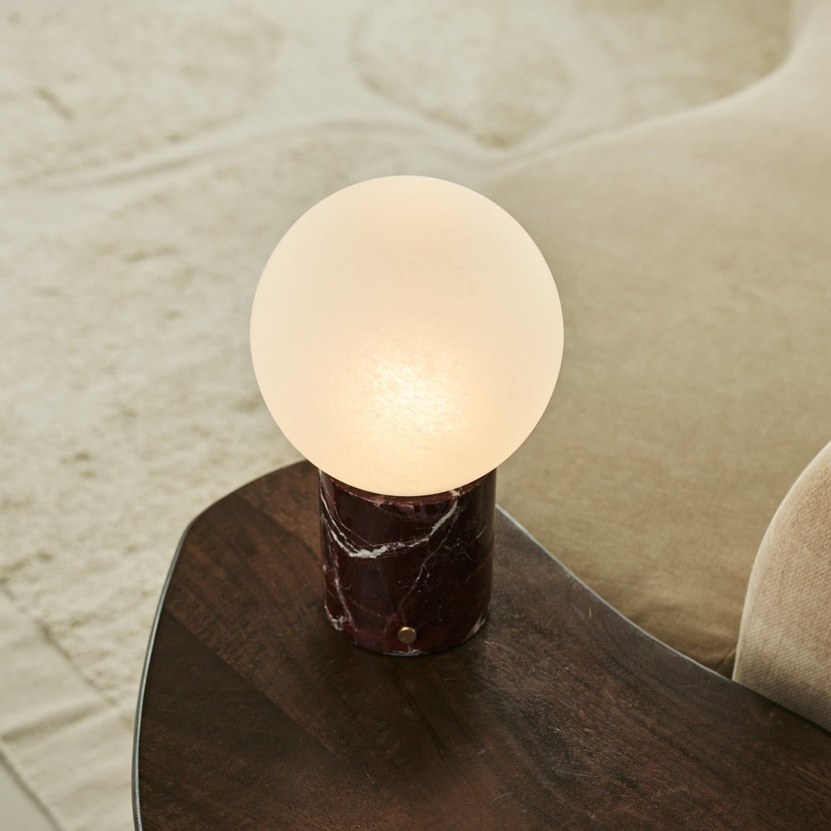 Metsu Red/ Rosso Levanto - Classic Marmeren oplaadbare tafellamp met 3 lichte kleuren en dimfunctie Tavellio - Amsterdam