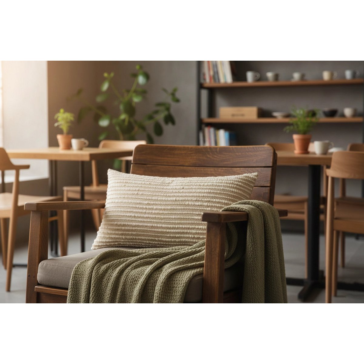 Natural Beige Lumbar Cushion Cover / Kussenhoes – Stripes & Texture – 30x50 cm – Urbane Hide Urbane Hide