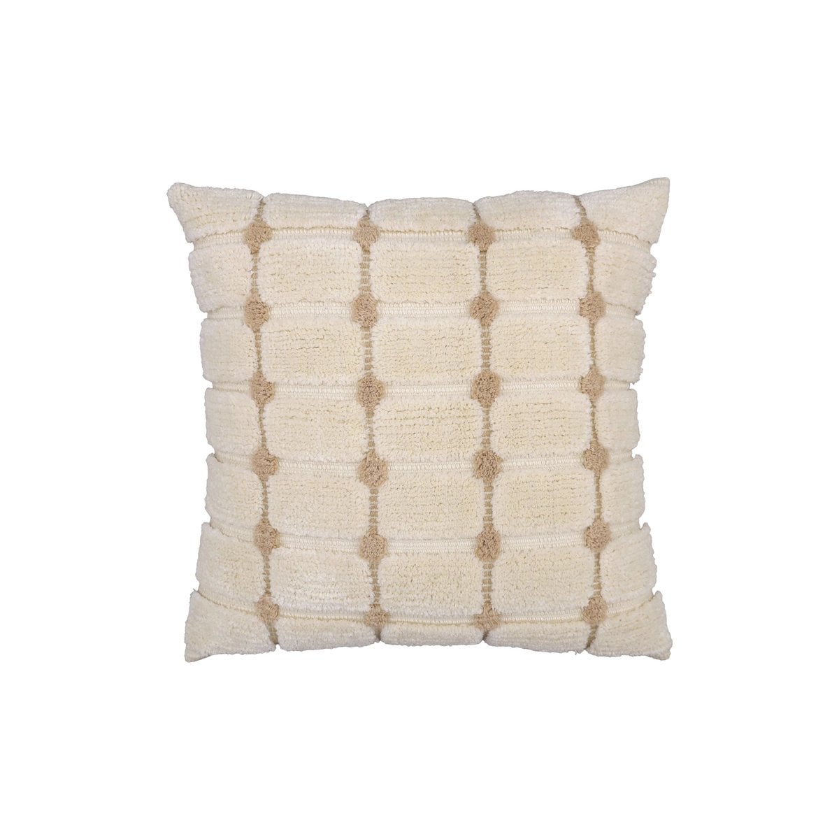 Natural Cream – Cushion Cover / Kussenhoes – Tufted Check Pattern – 45×45 cm – Urbane Hide Urbane Hide