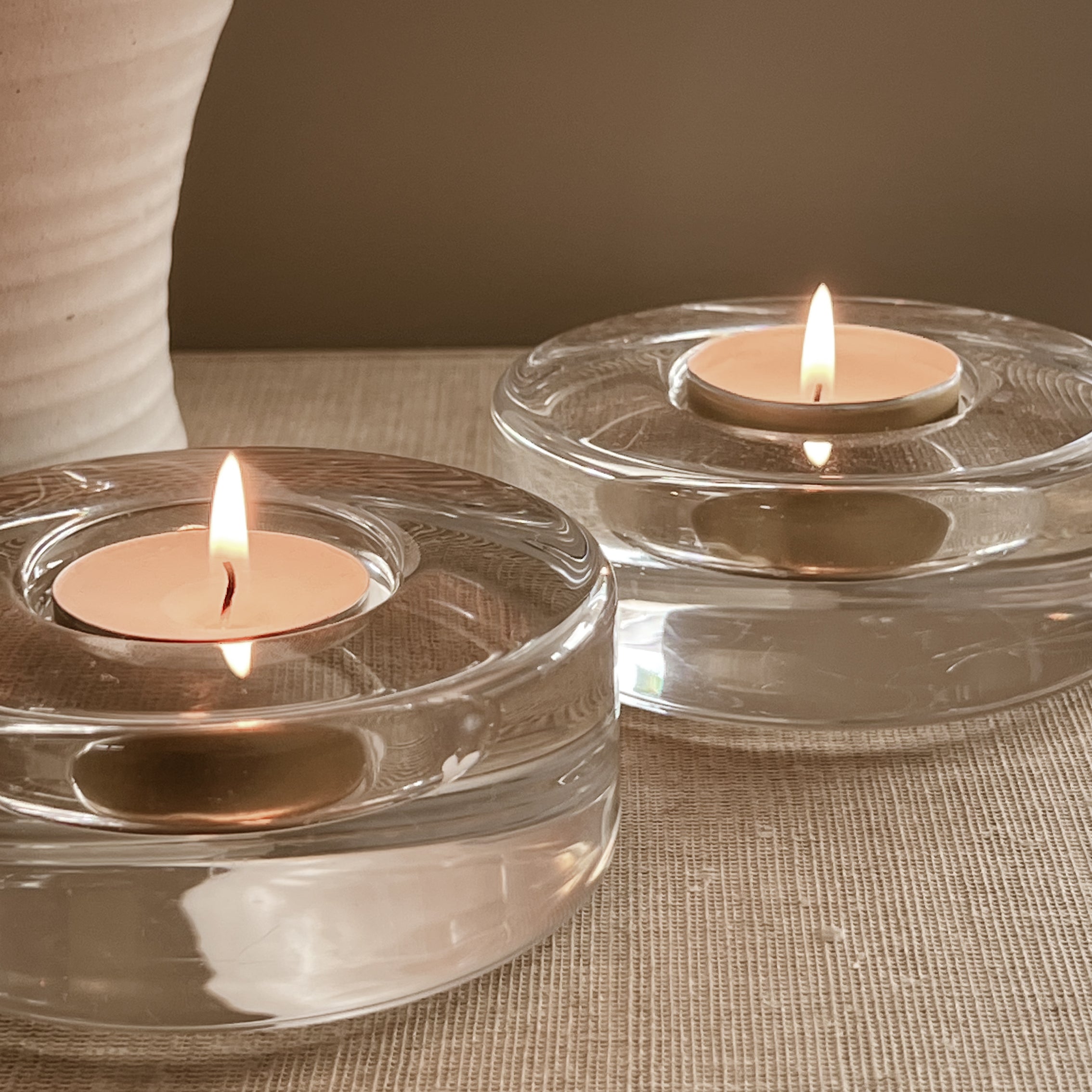 orrefors puck theelichthouders 97 mm – set van 2 - pre-loved Noii HOME