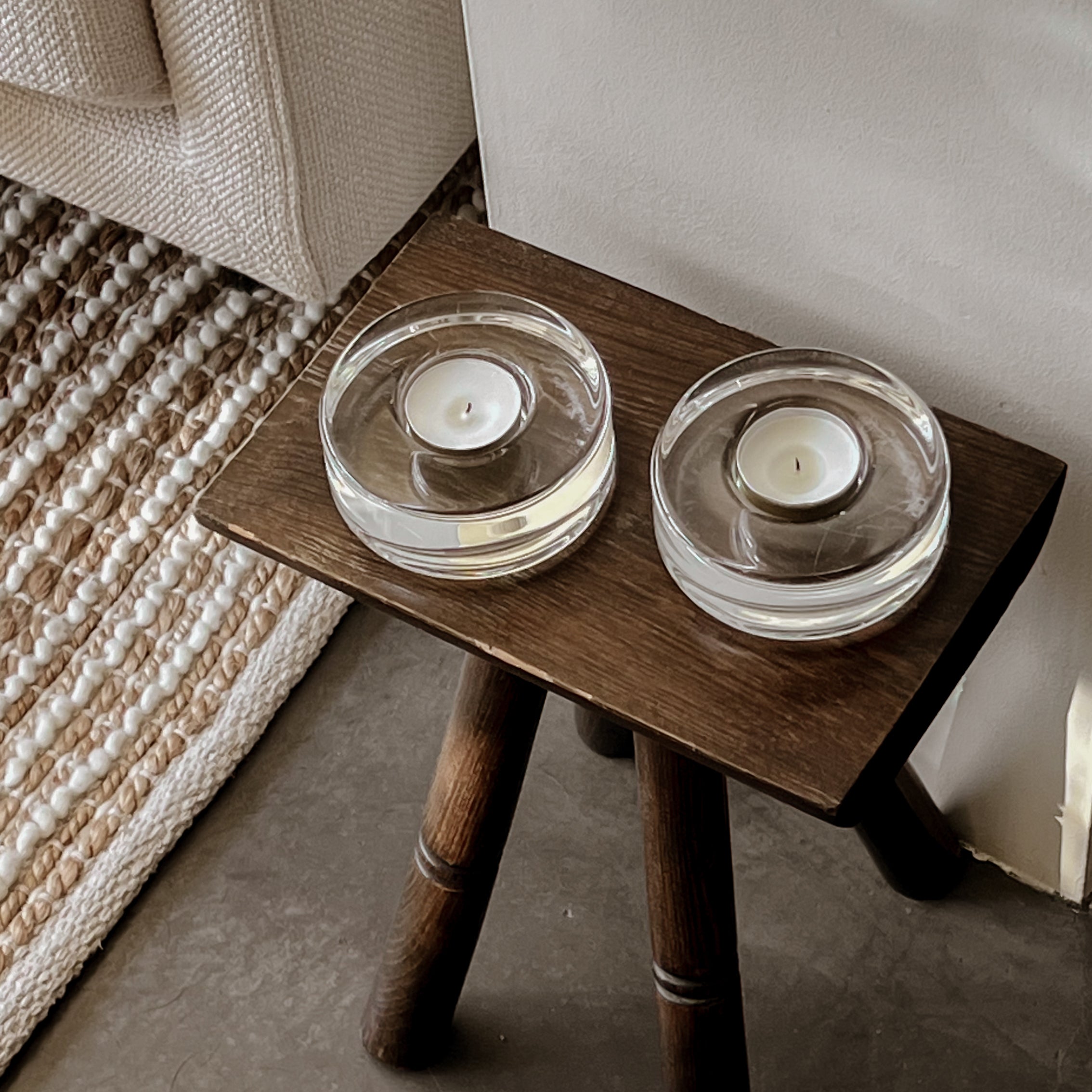 orrefors puck theelichthouders 97 mm – set van 2 - pre-loved Noii HOME