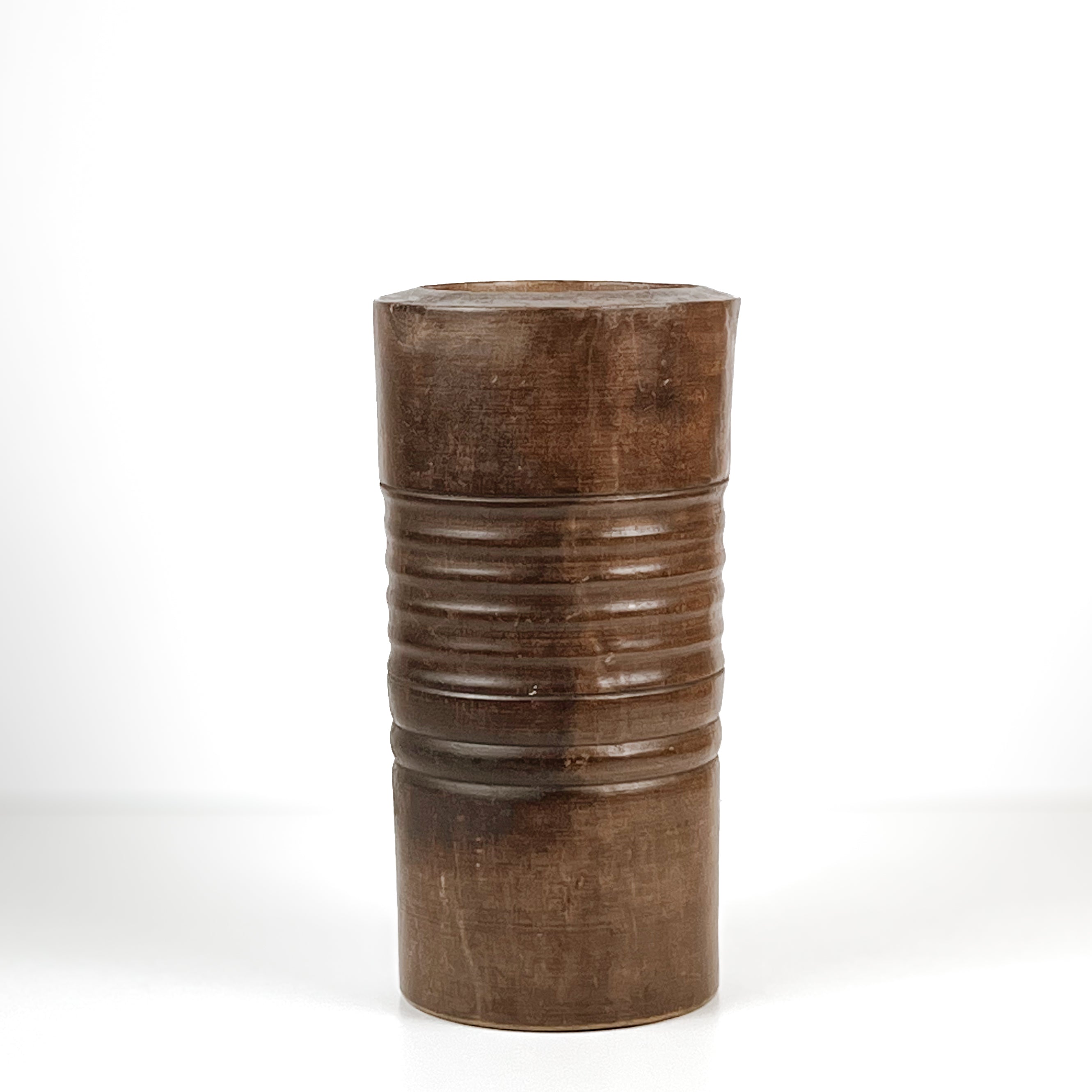 oude houten mortier vaas – massief hout – rustiek - pre-loved Noii HOME