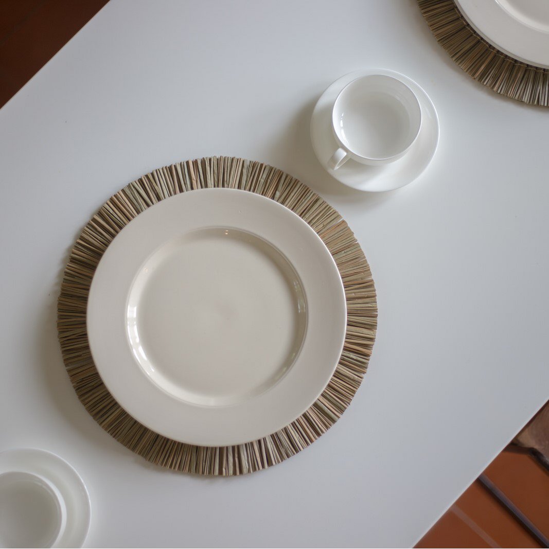 Placemat (Set van 2, 4 of 6) 35 cm | Tafelmat ALANG gemaakt van zeegras Soeji