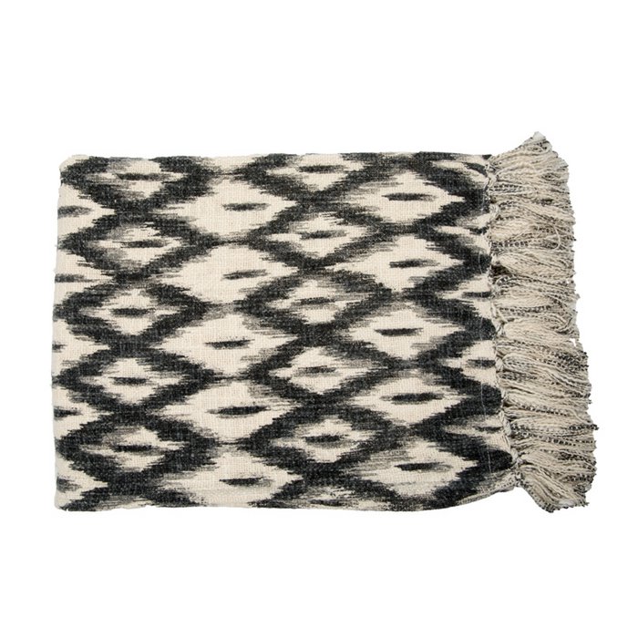 Plaid Sagres gebroken wit/zwart 130x170 MrsBLOOM