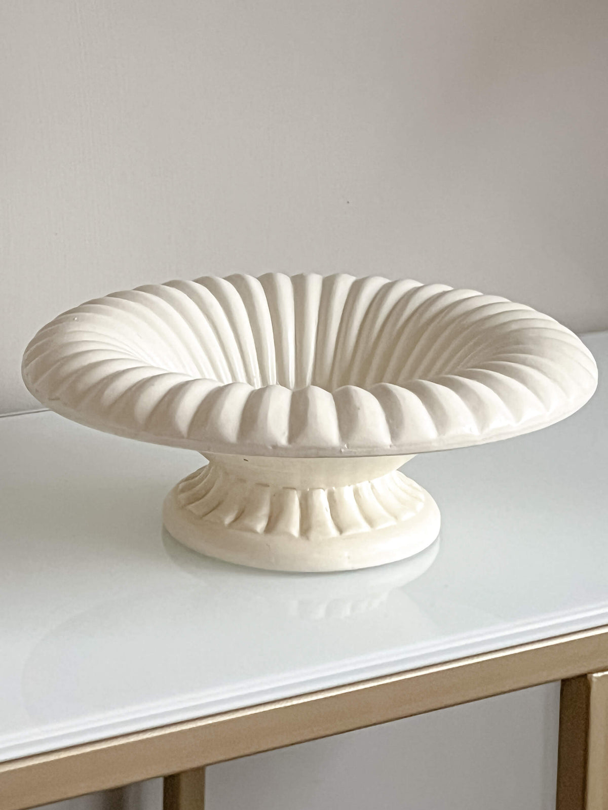 pre-loved - decoratief ribbel schaaltje - organisch - crème Noii home
