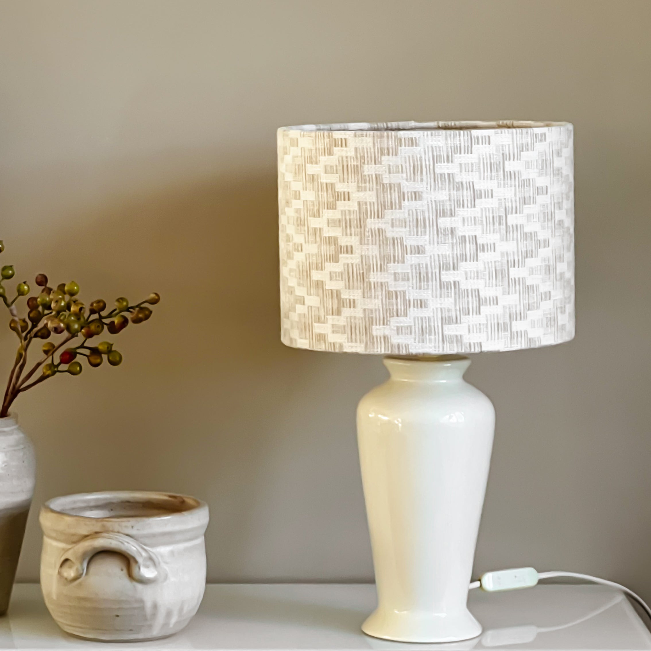 pre-loved lamp kap patroon naturel Noii HOME