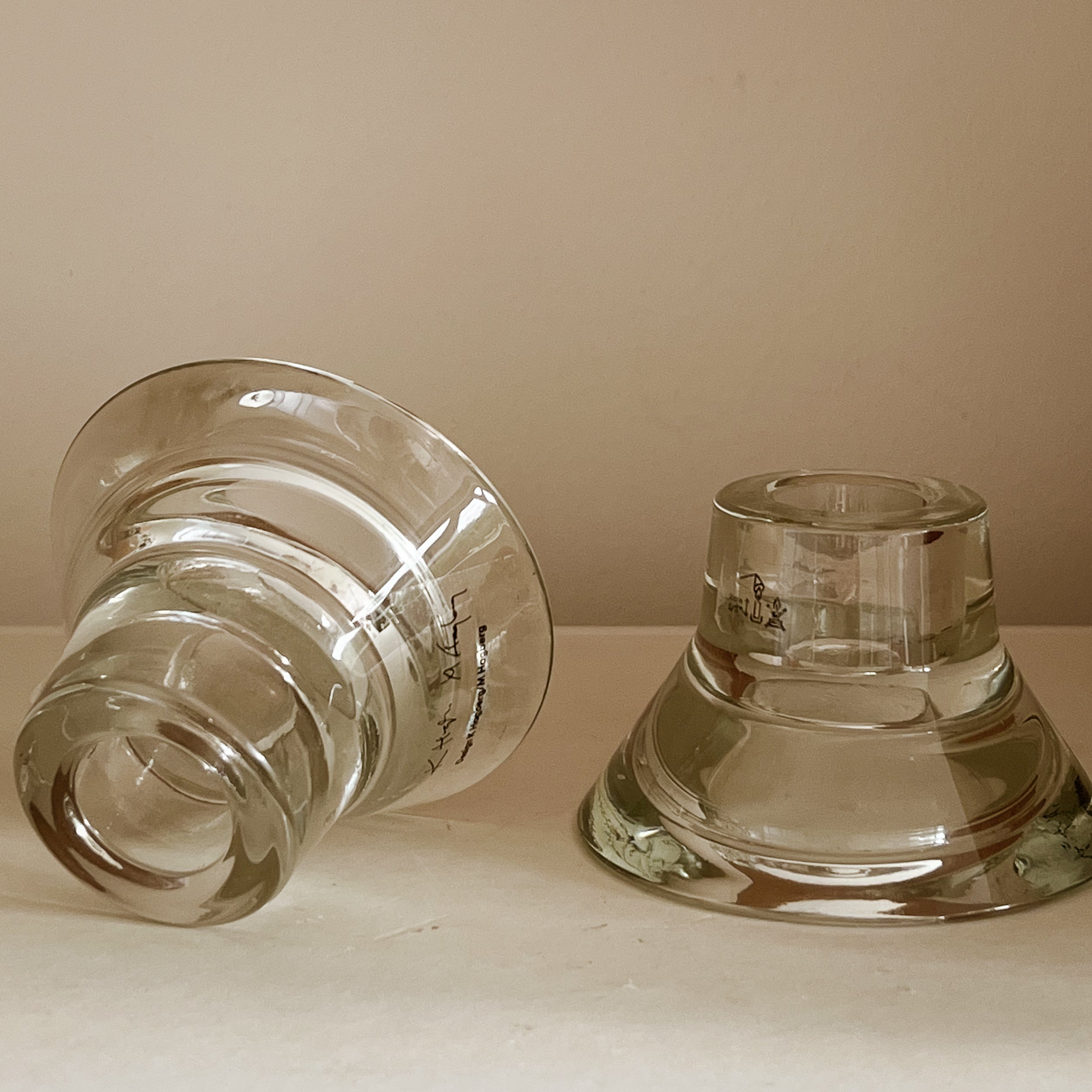 pre-loved - omkeerbare waxinelichthouder - kandelaar - Knut & Marianne Hagberg | Iconisch Scandinavisch Design in Glas Noii HOME