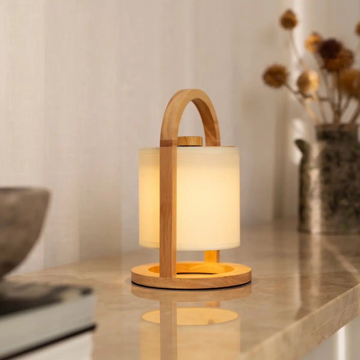 River Light Bruine Houten Oplaadbare Lamp – Dimbaar & Snoerloos Licht Tavellio - Amsterdam