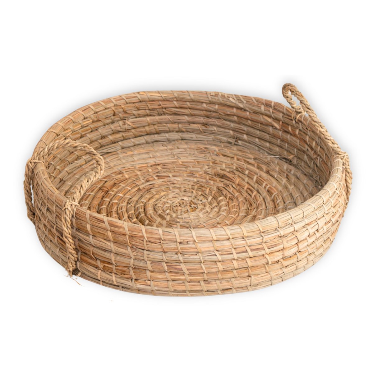 Rond dienblad geweven van zeegras PINTU decoratief dienblad (2 maten) Soeji