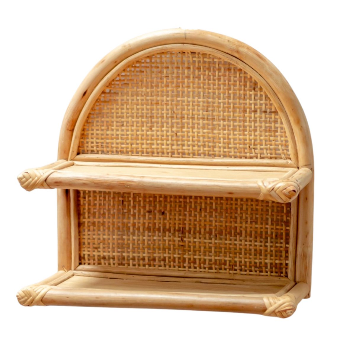 Rotan Wandplank 30x30 cm | Hangend plankje TIASA beige Soeji