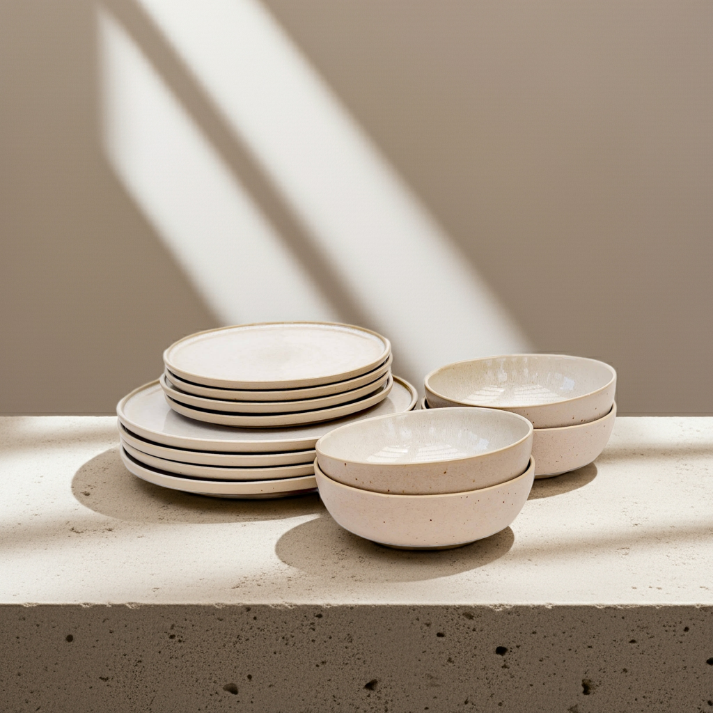 Serviesset Eelina – beige steengoed EDDA Stoneware