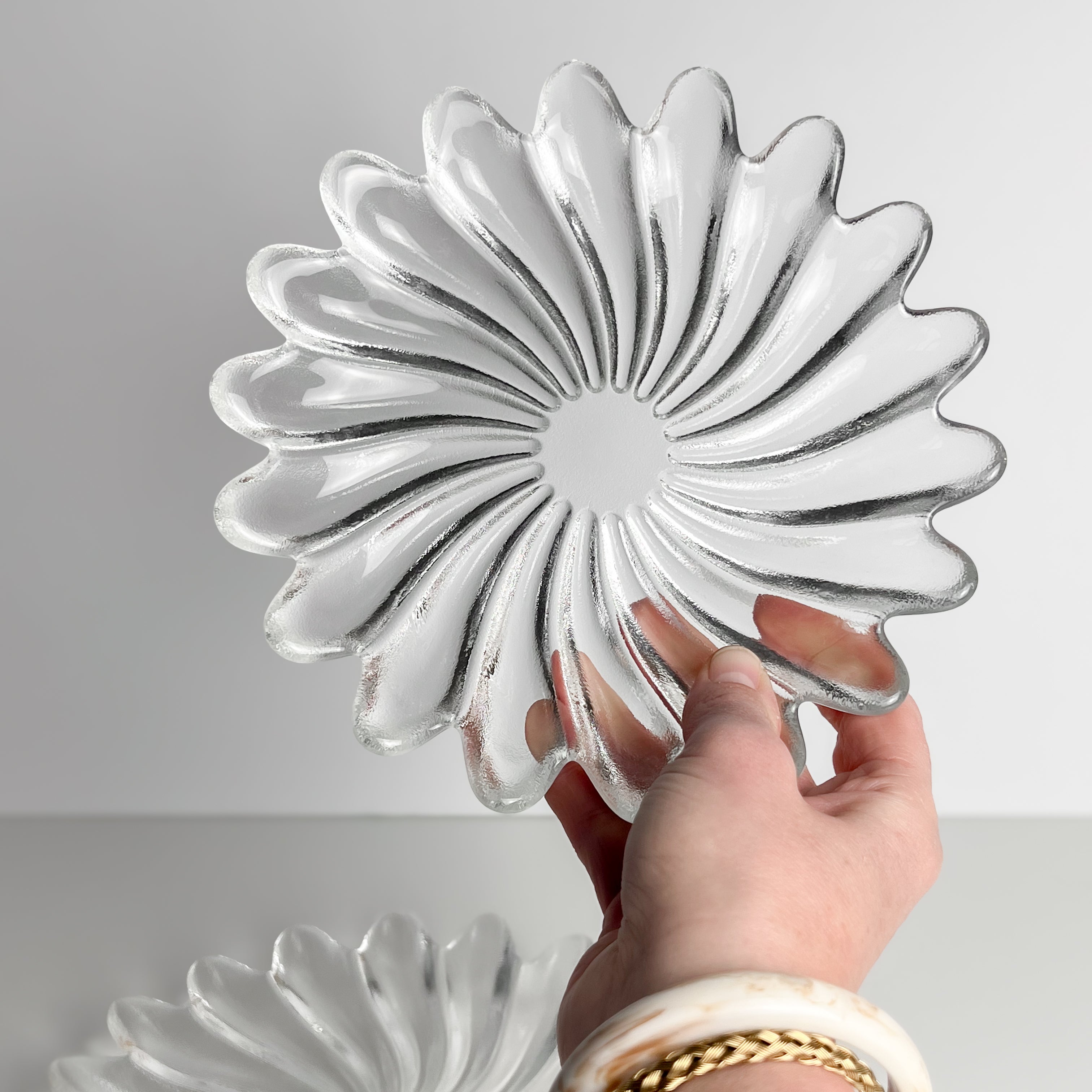 set van 2 glazen bloembordjes – collection liebenstein – walther glas – pre-loved Noii HOME