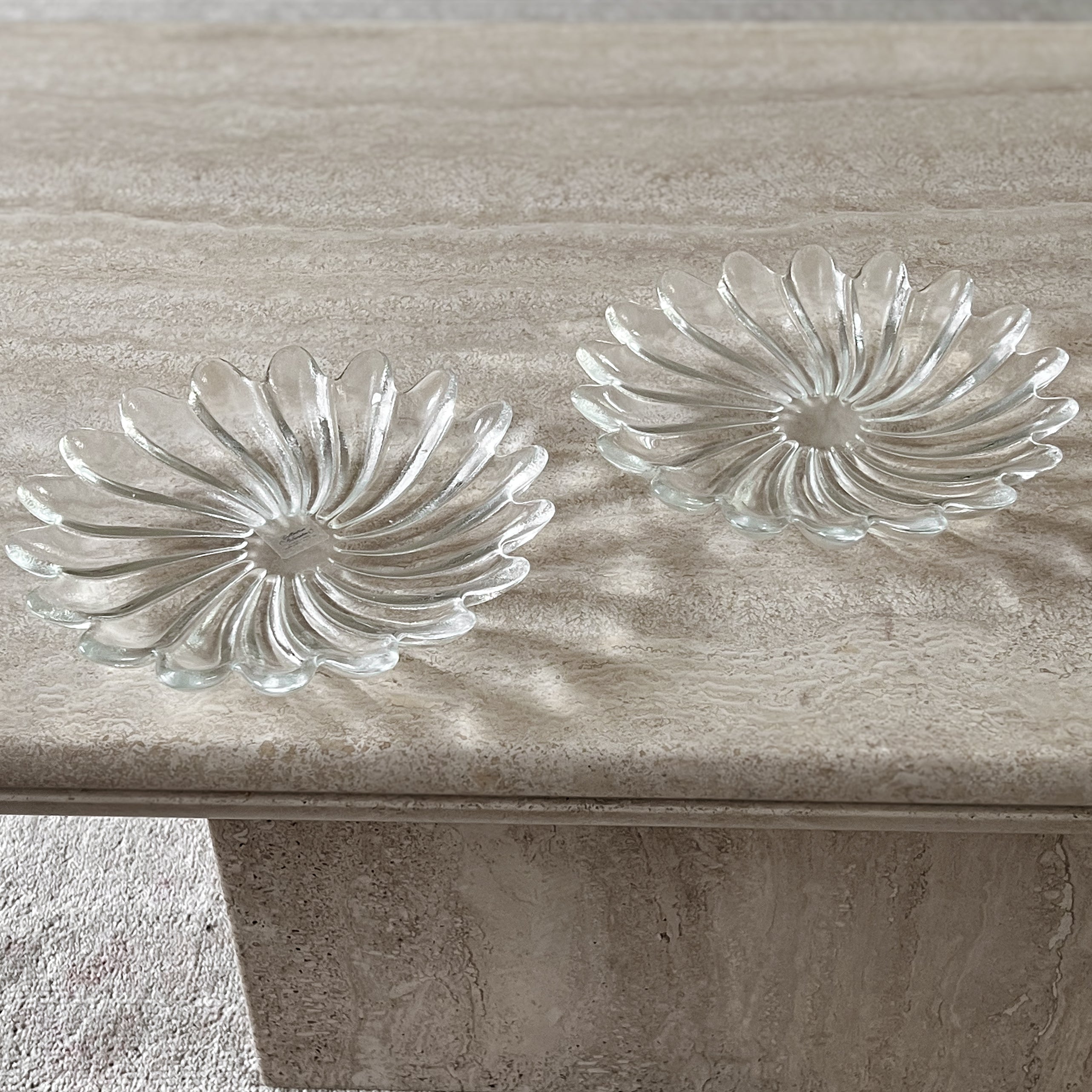 set van 2 glazen bloembordjes – collection liebenstein – walther glas – pre-loved Noii HOME