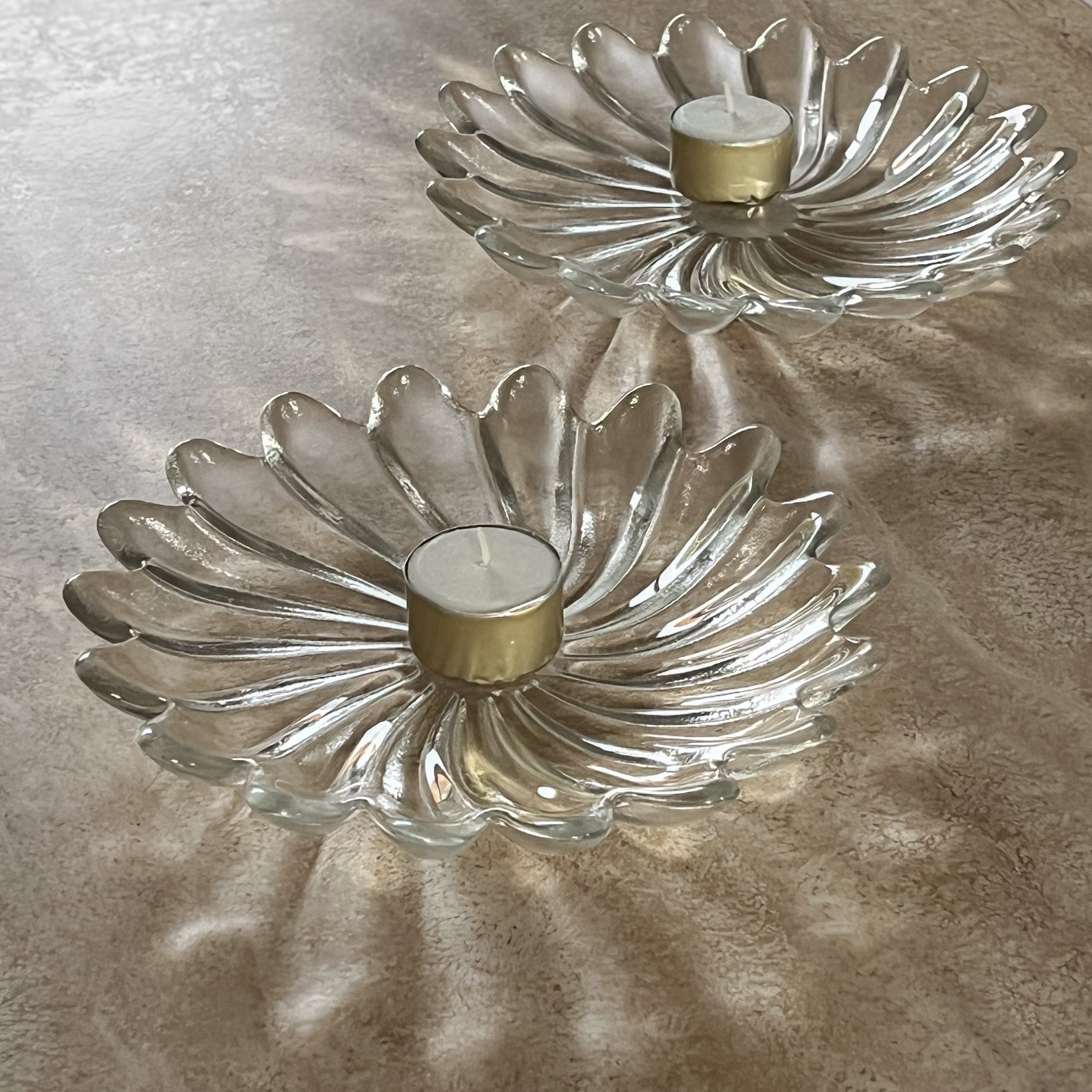 set van 2 glazen bloembordjes – collection liebenstein – walther glas – pre-loved Noii HOME