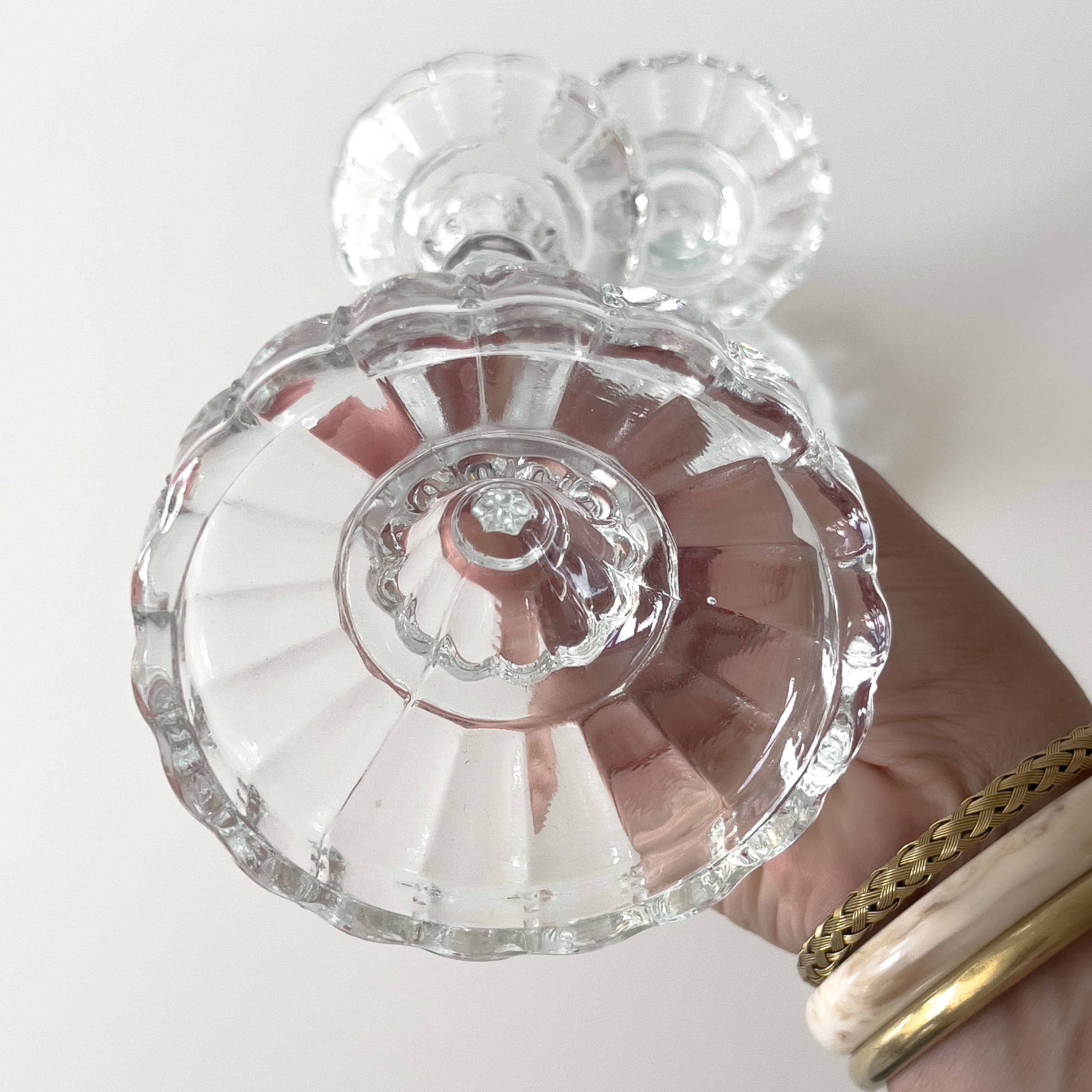 set van 2 glazen kandelaars – vintage Noii HOME