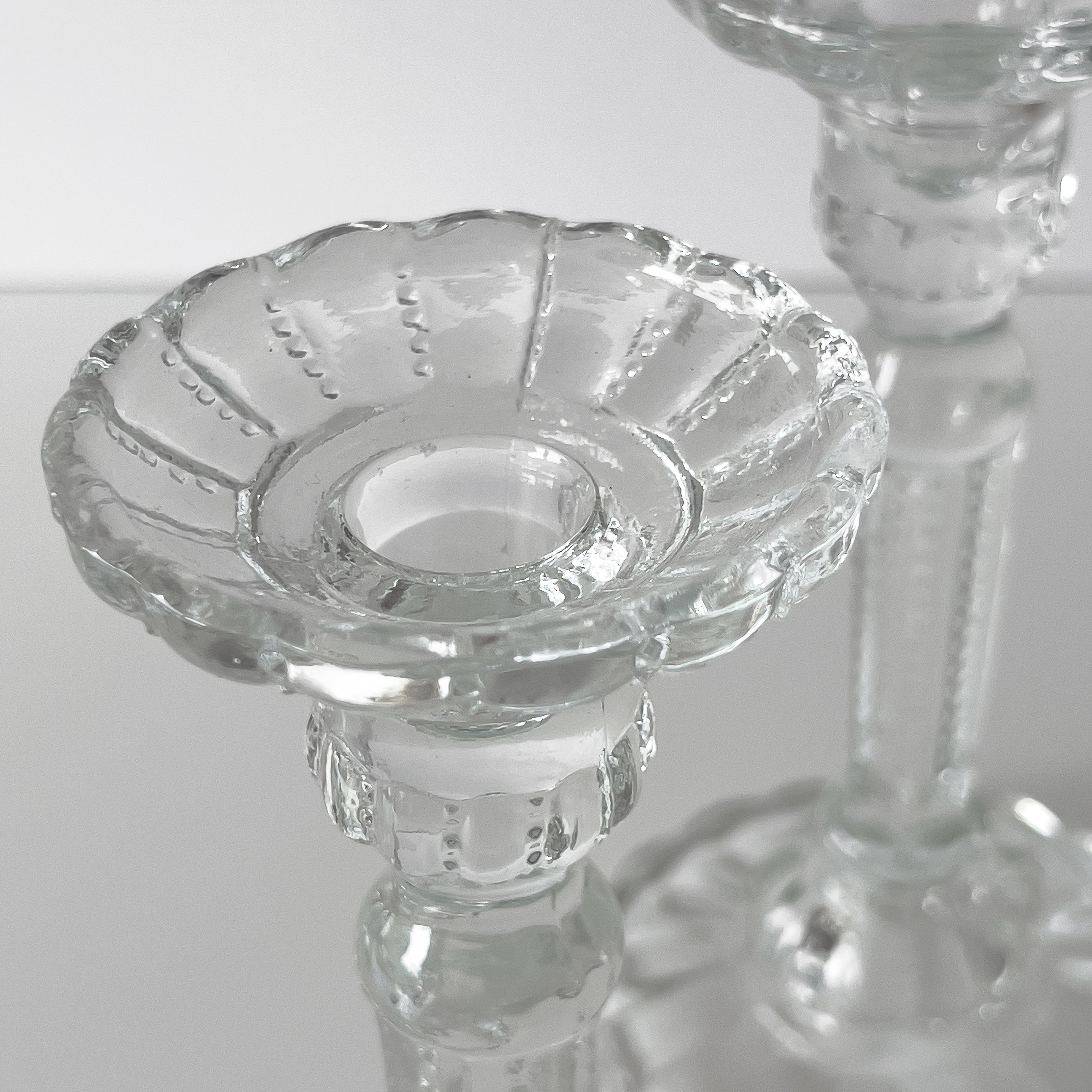 set van 2 glazen kandelaars – vintage Noii HOME