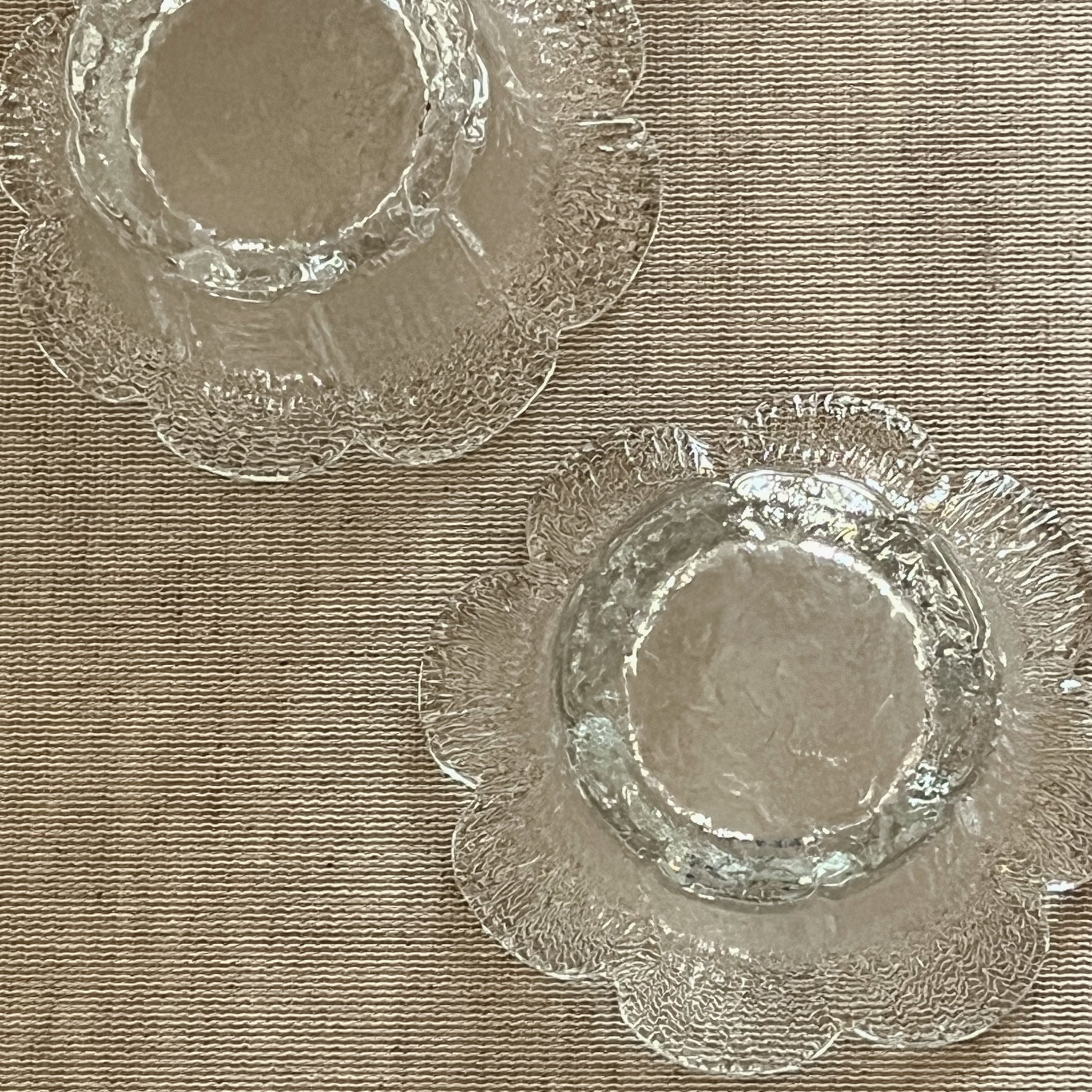 set van 2 glazen waxinelichthouders – terälehti – mäntsälän lasisepät – pre-loved Noii HOME