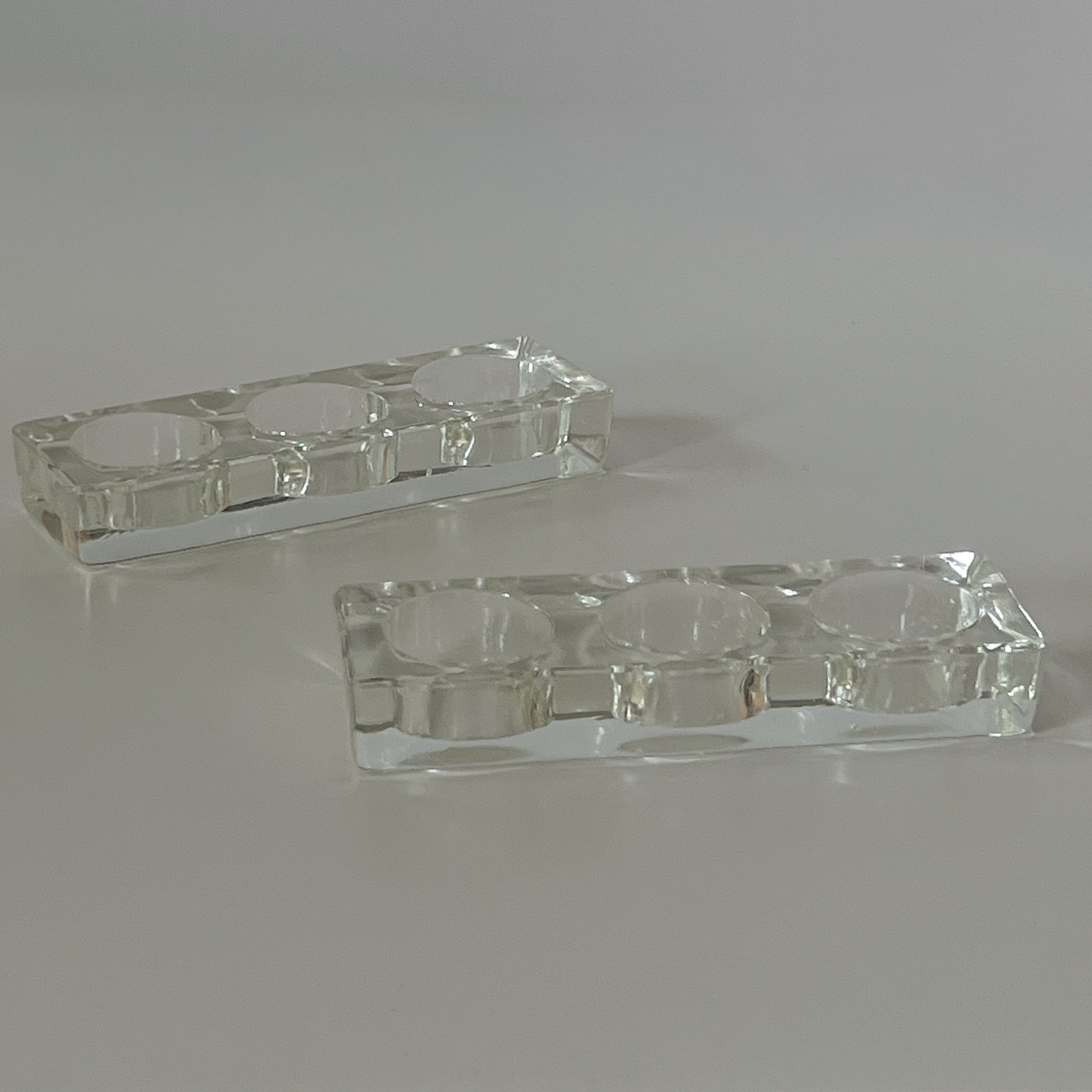 set van 2 pre-loved glazen waxinelichthouders Noii HOME