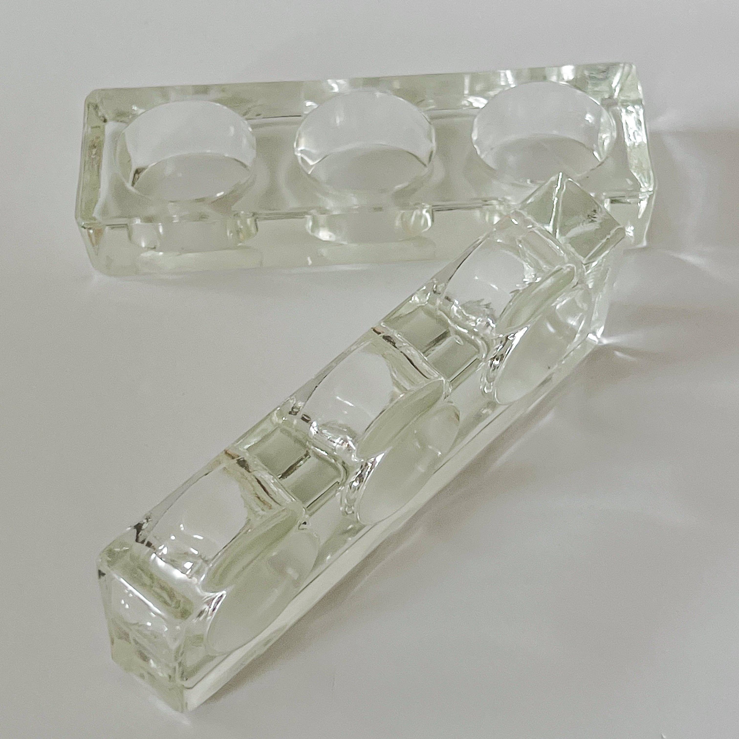 set van 2 pre-loved glazen waxinelichthouders Noii HOME