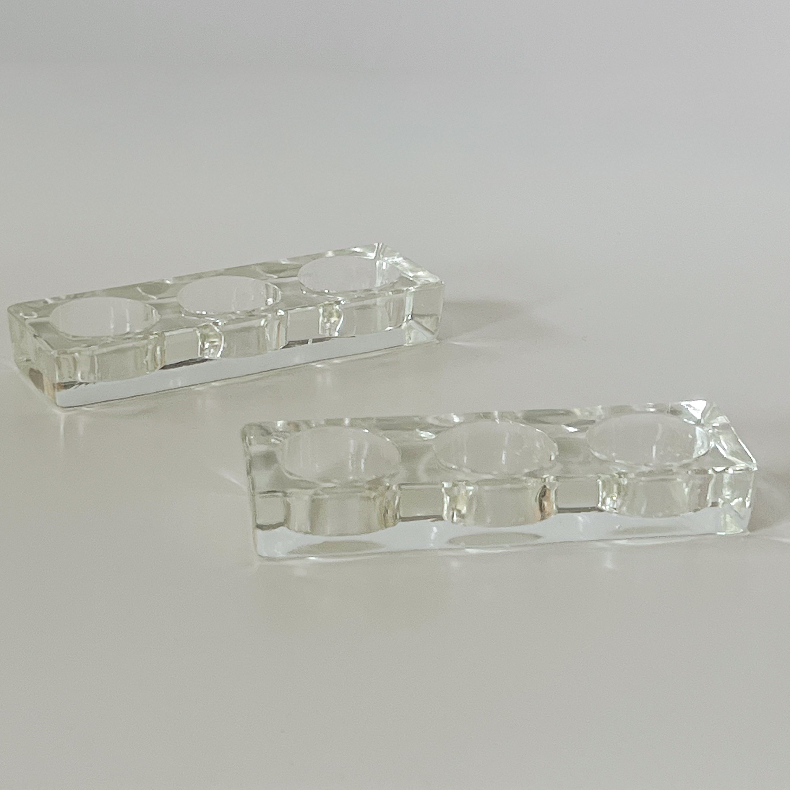 set van 2 pre-loved glazen waxinelichthouders Noii HOME