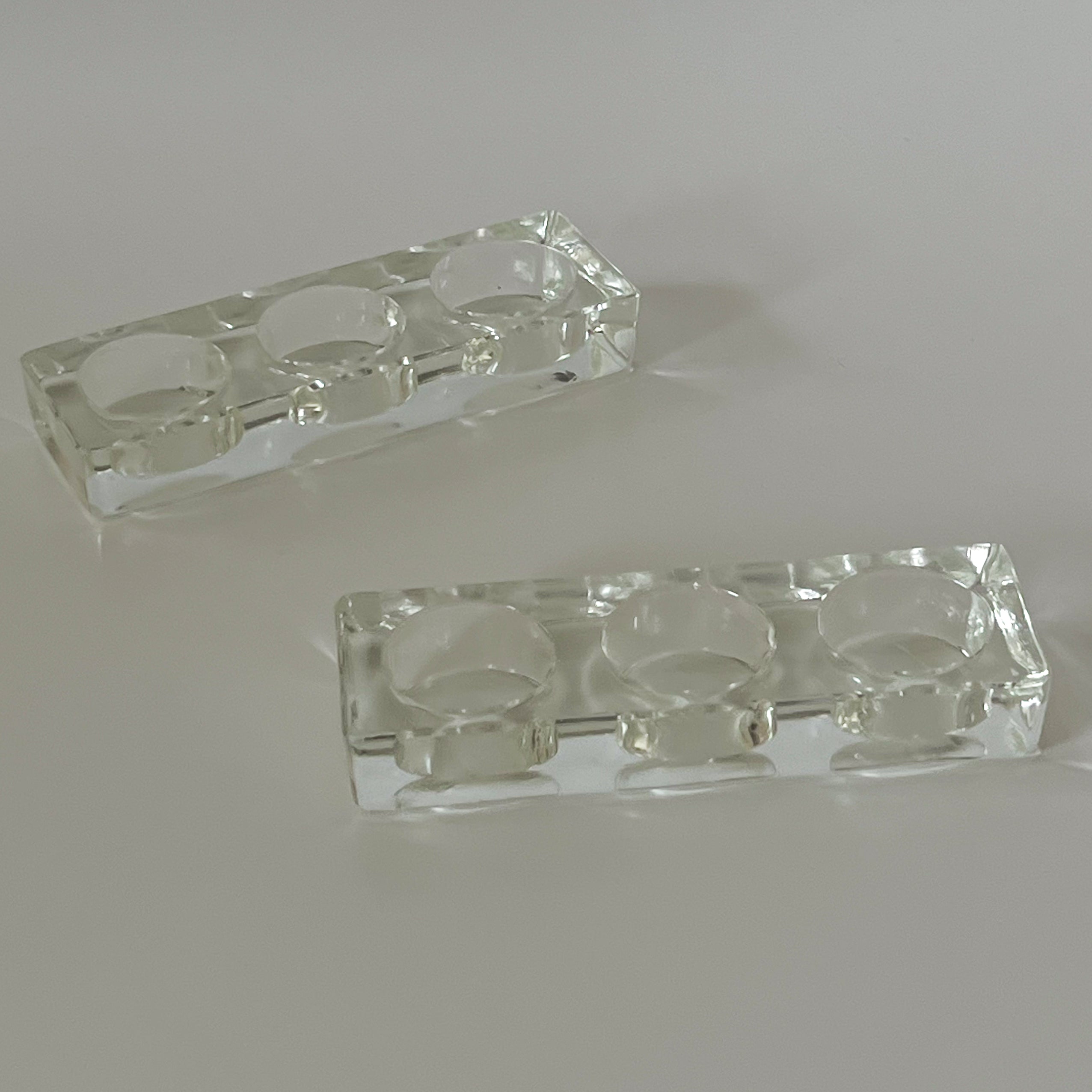 set van 2 pre-loved glazen waxinelichthouders Noii HOME