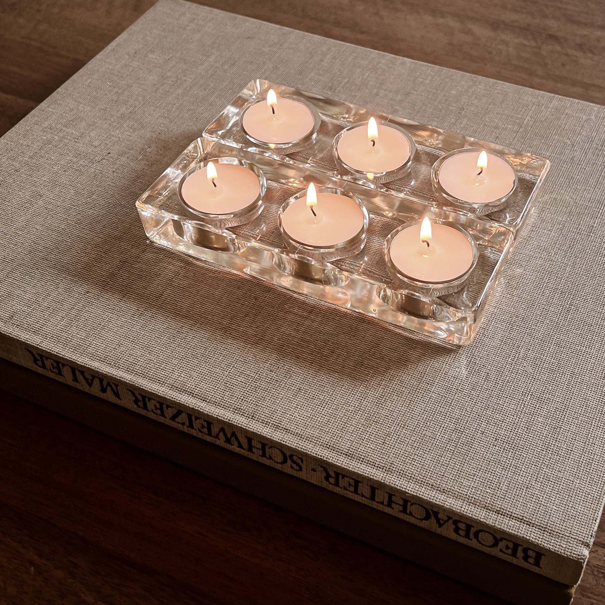set van 2 pre-loved glazen waxinelichthouders Noii HOME